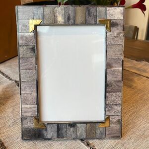 Anthropologie Evie Grey Bone Table Top Picture Frame 8x10 NIB